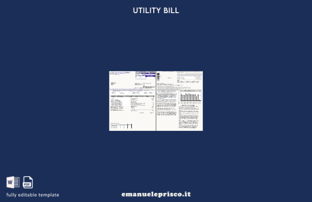 modello di pagine di parole della bolletta delle utenze belghe in stile verifica